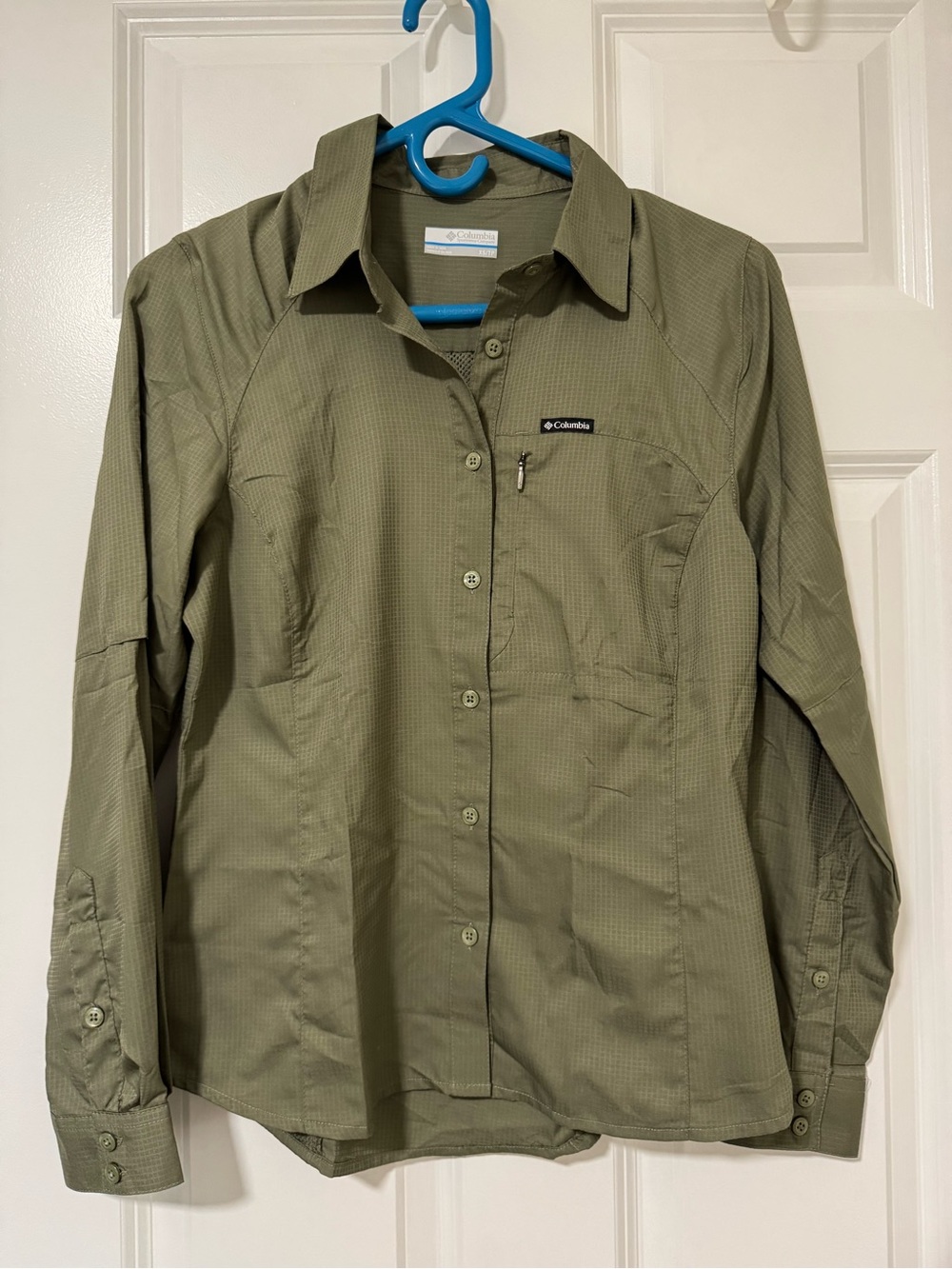 Columbia Olive Long-Sleeve Button Shirt